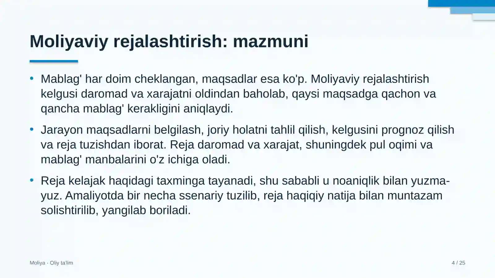 Bolalar o'yin markazlarida moliyaviy rejalashtirish 4
