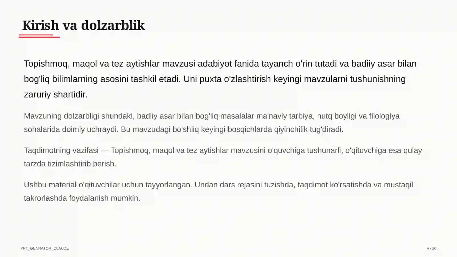 Topishmoq, maqol va tez aytishlar (5-sinf) 4