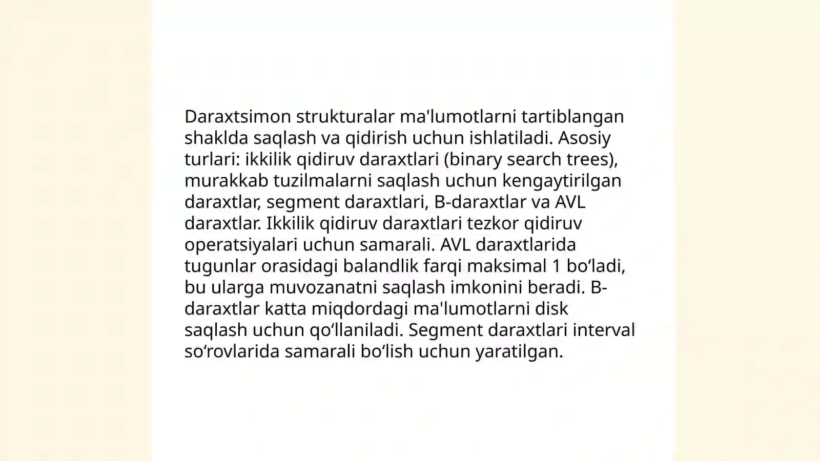 Dasturlashda ma'lumotlar tuzilmasi 4