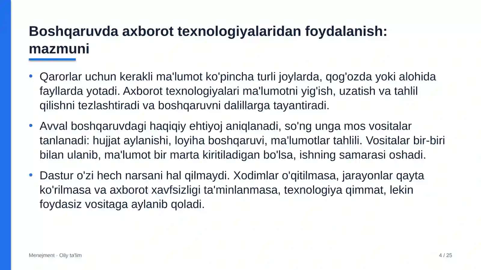 mis sanoatida boshqaruvda axborot texnologiyalaridan foydalanish 5250 4