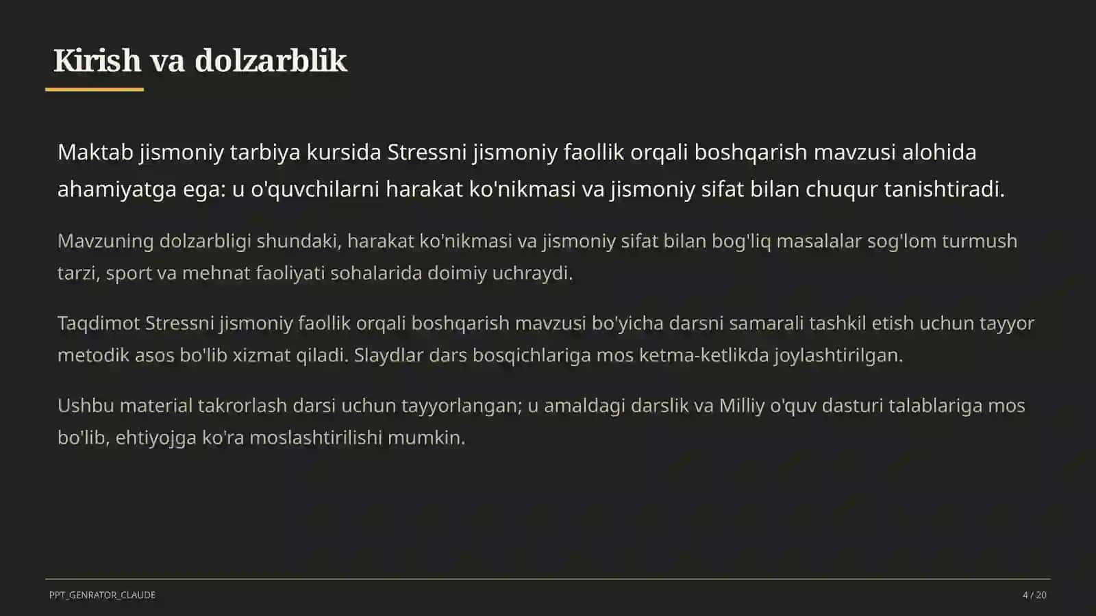 Stressni jismoniy faollik orqali boshqarish (11-sinf) 4