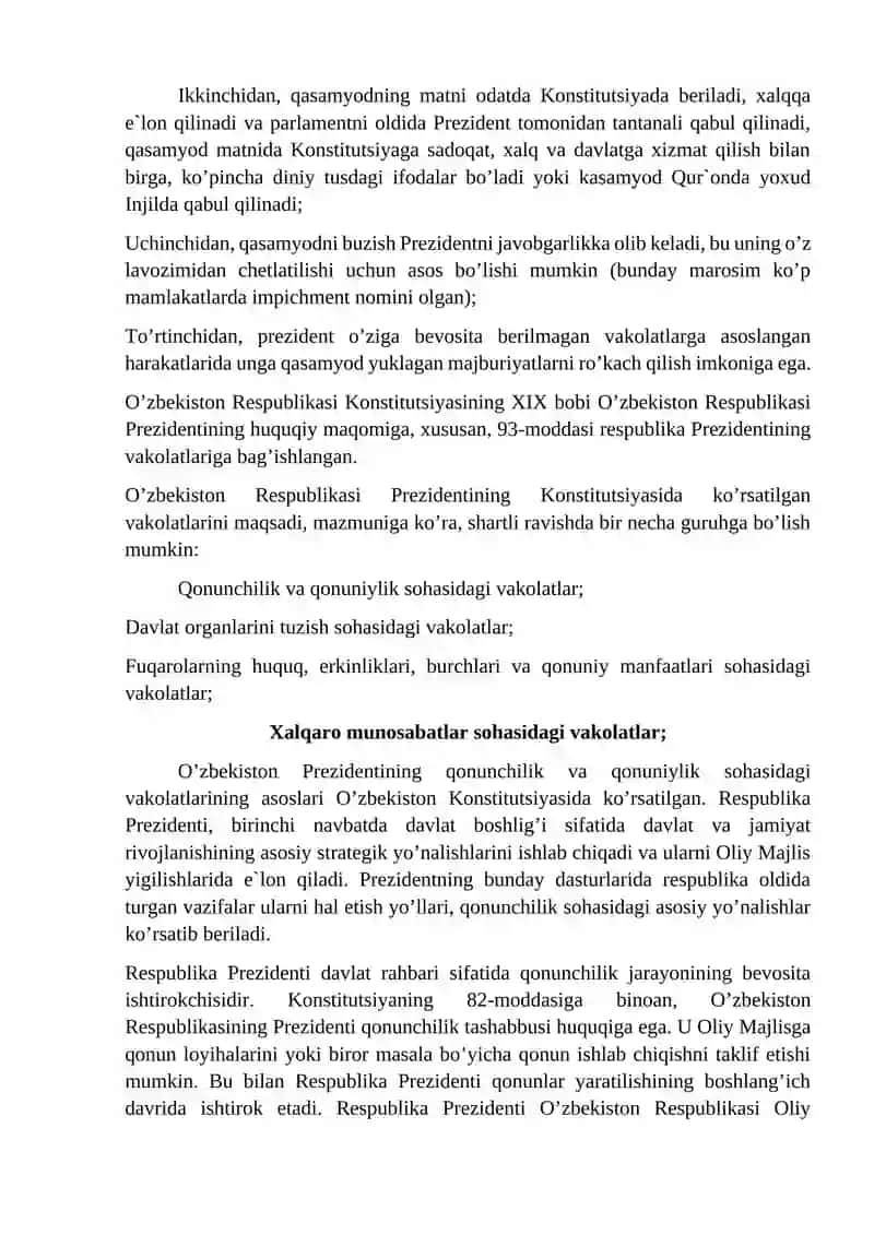 Prezidentlik lavozimining joriy etilishi 4