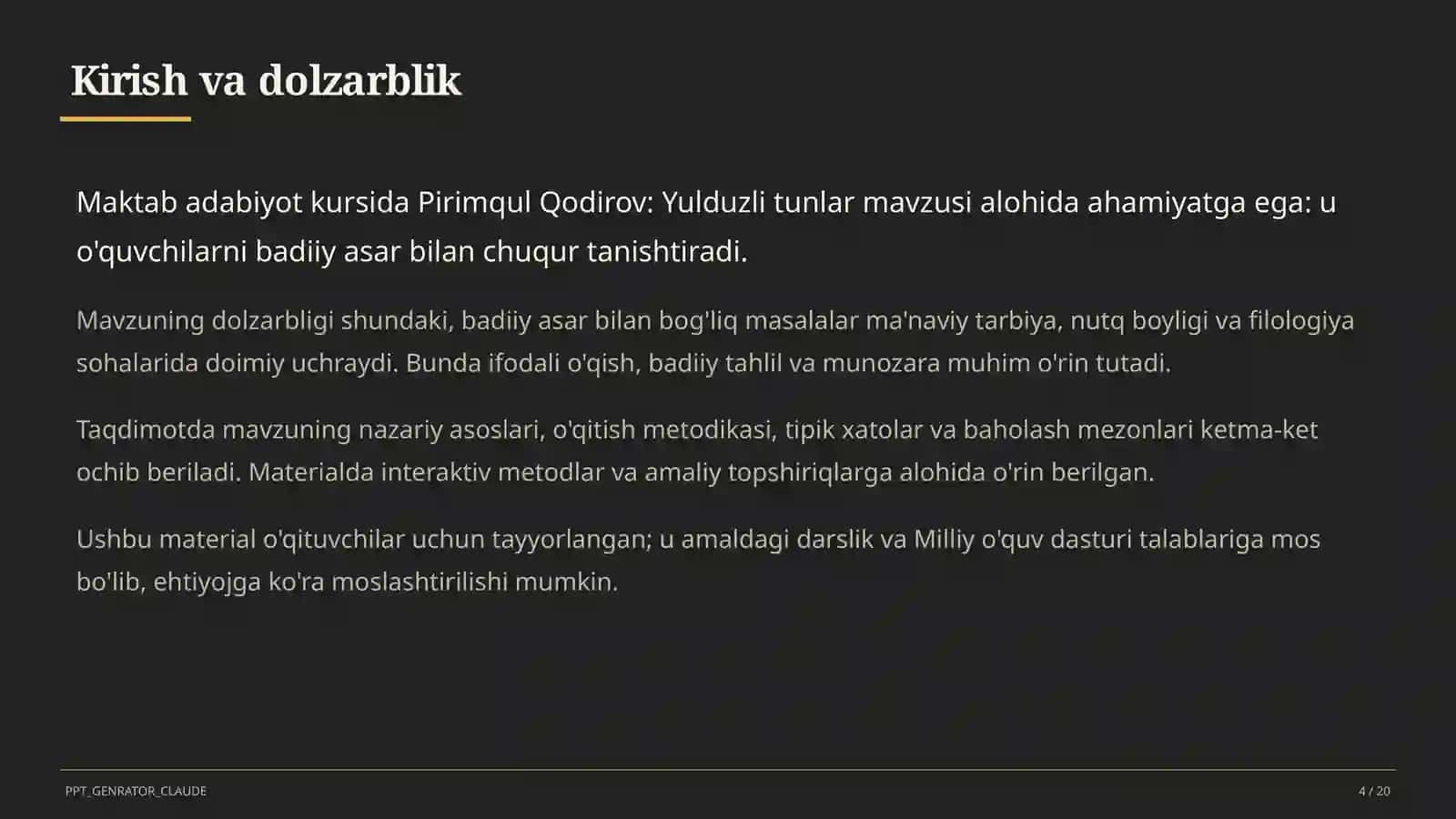 Yulduzli tunlar (11-sinf) 4