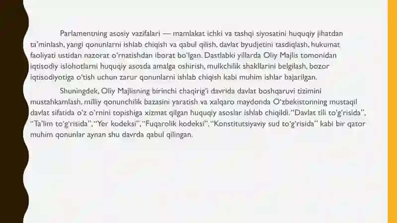 Oliy Majlisning O‘zgarish va Qo‘shimchalar Haqida Ma’lumot 4