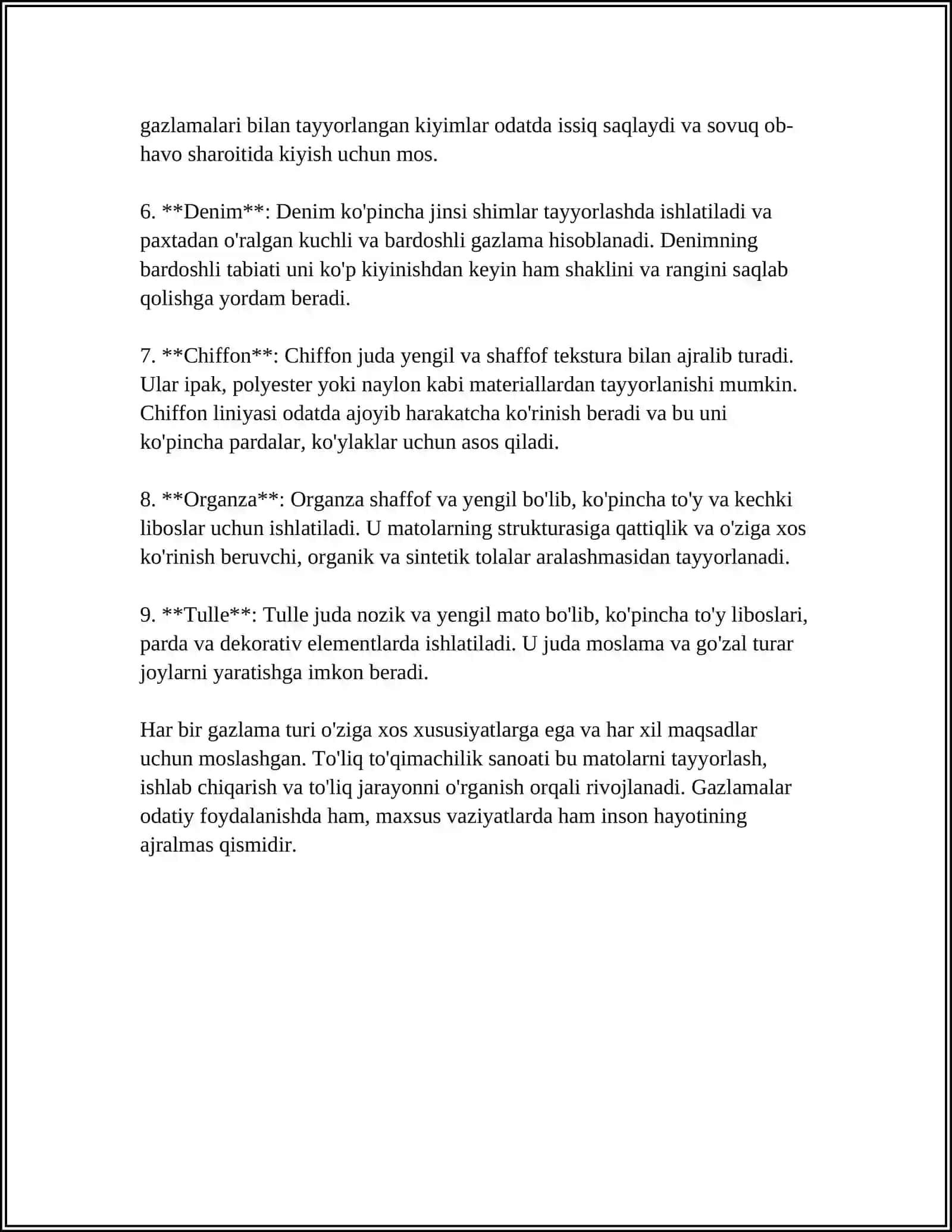 GAZLAMANING SANOATDA ISHLAB CHIQARILISHI. GAZLAMA BILAN ISHLASH METODIKASI 4