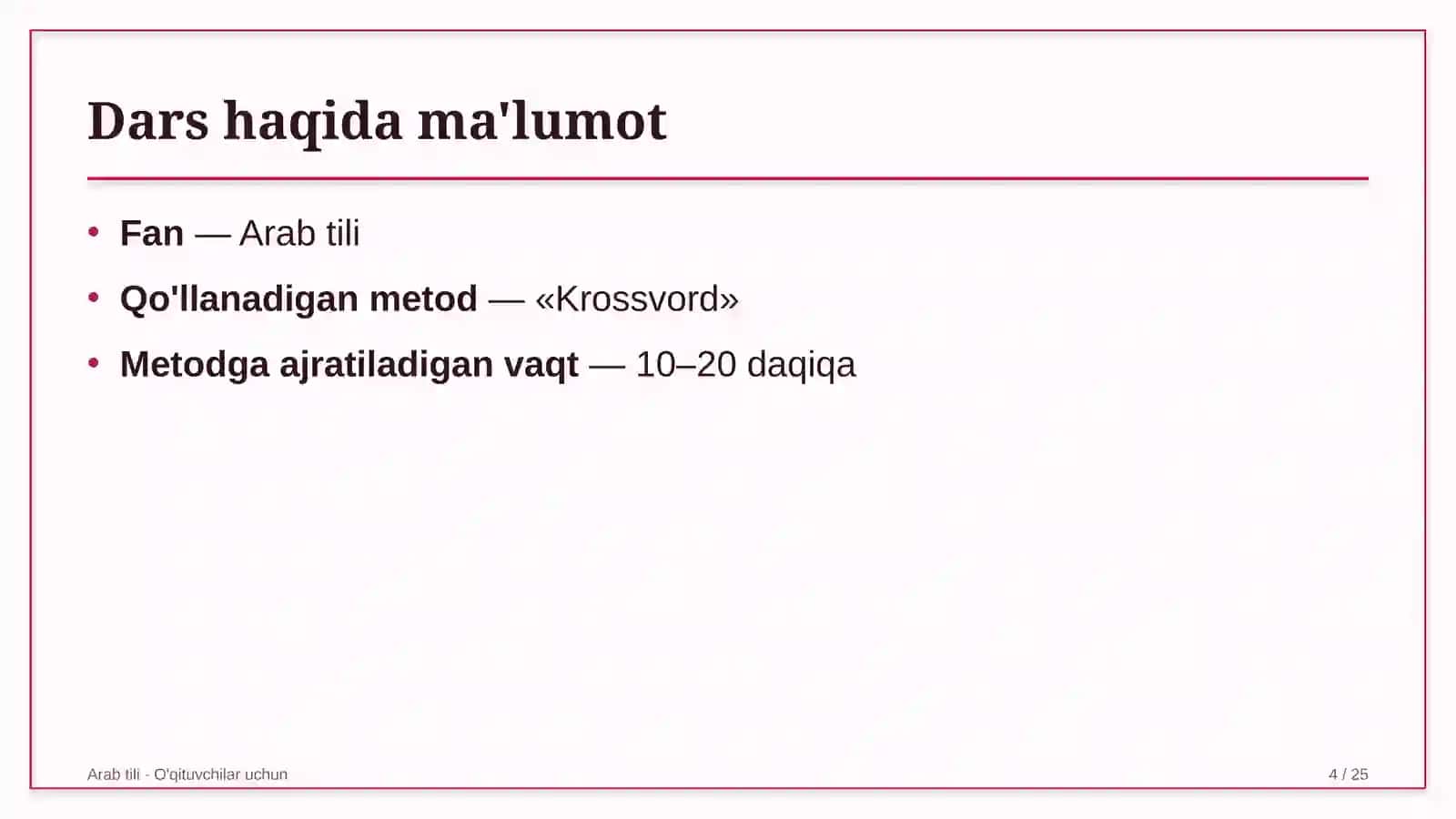 arab tili darslarida krossvord metodidan foydalanish 6518 4