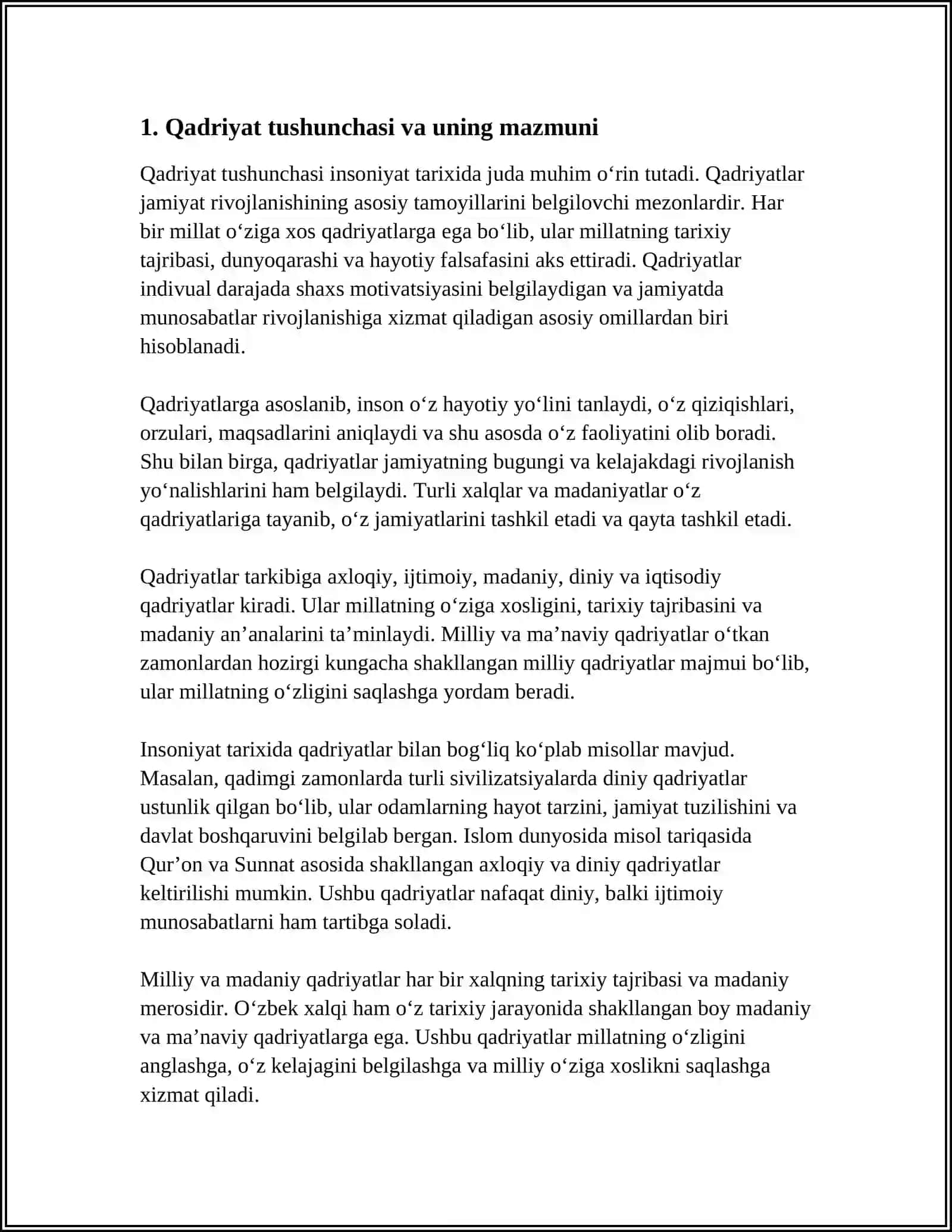 MADANIYAT SISTEMASIDA QADRIYATLAR VA MASALALAR 4
