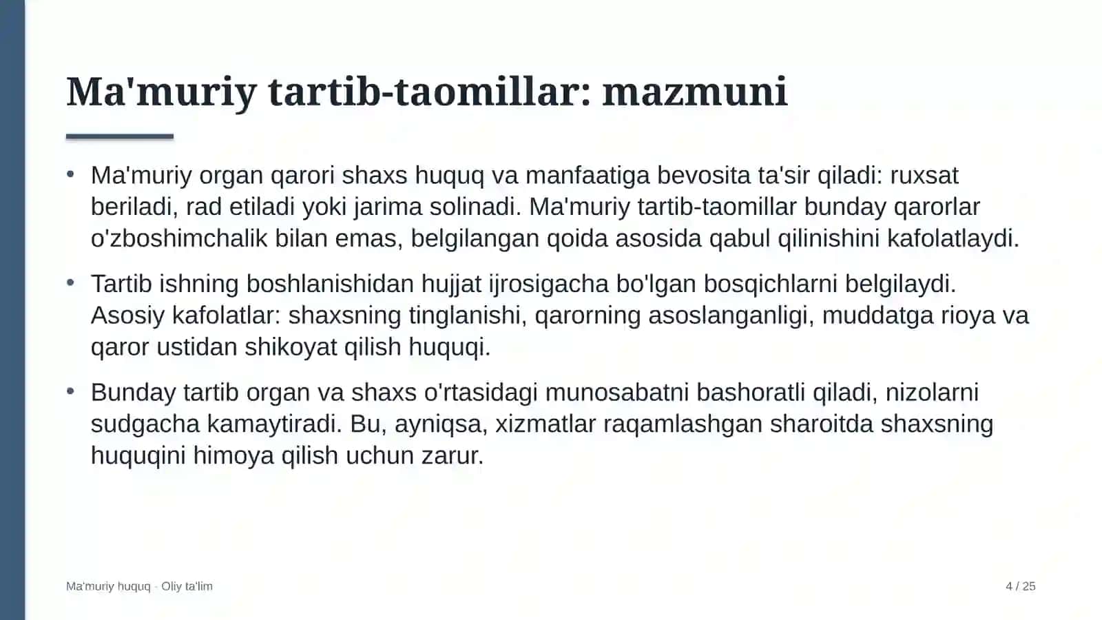 Ehtiyot qismlar do'konlarida ma'muriy tartib-taomillar 4