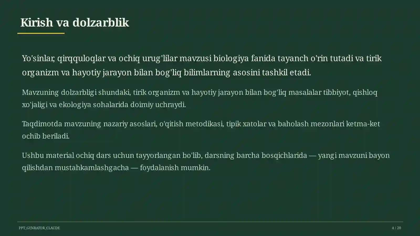 Yo'sinlar, qirqquloqlar va ochiq urug'lilar (6-sinf) 4