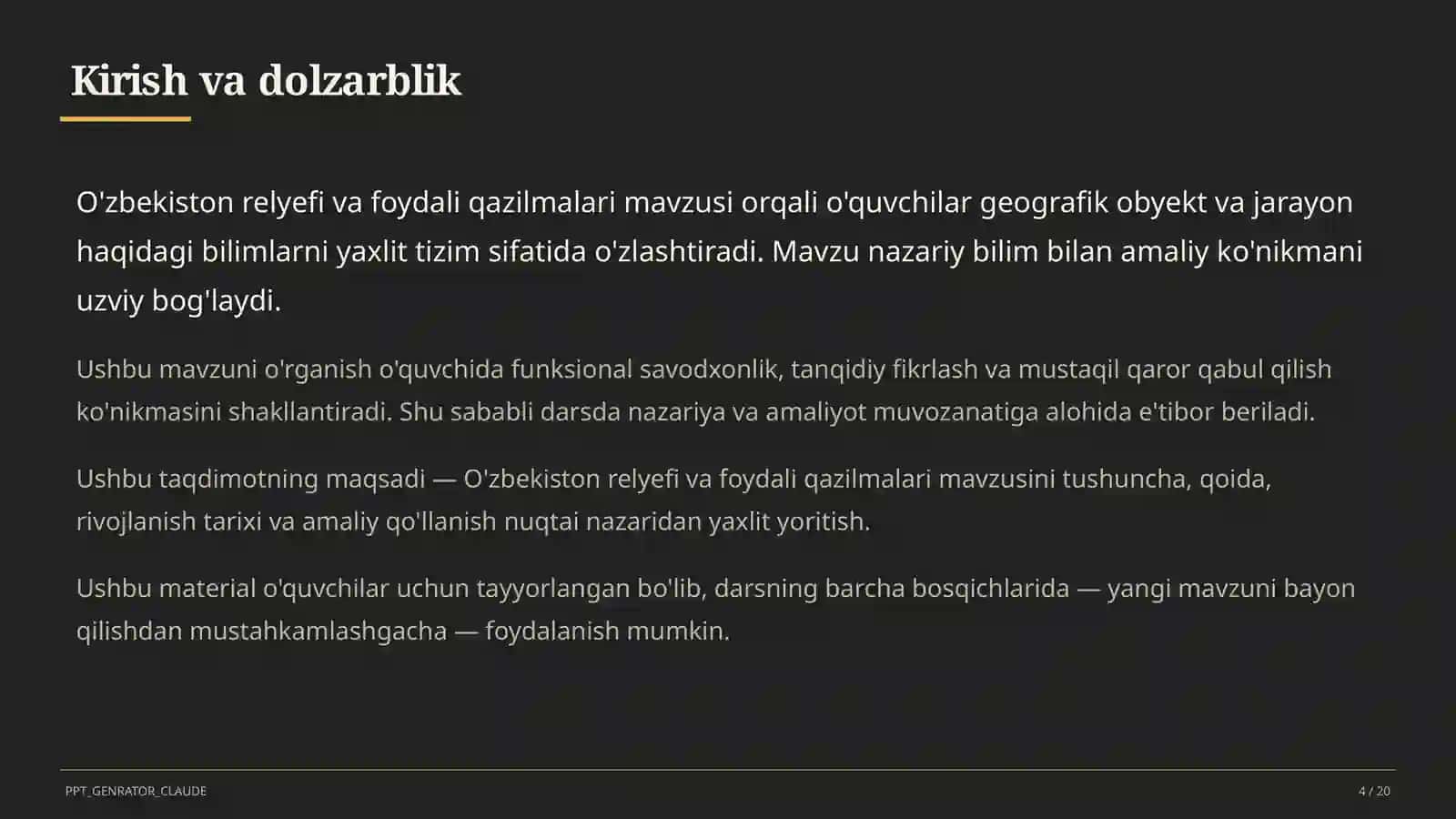 O'zbekiston relyefi va foydali qazilmalari (8-sinf) 4