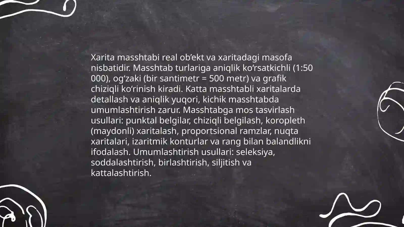 Geografik xaritalarda hodisalarni kartografik tasvirlash usullarini organish 4