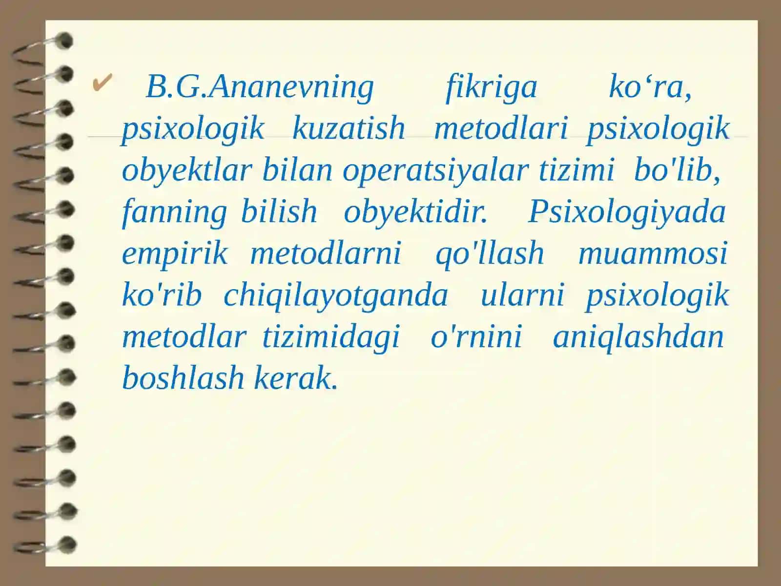 Psixologik eksperimentning asoslari. Psixologik tadqiqot metodlari klassifikasiyasi 4