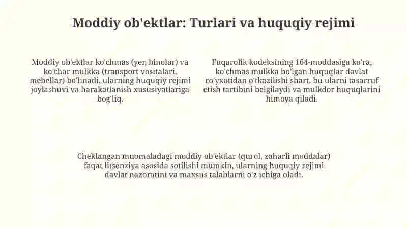 Fuqarolik huquqi ob'ektlari 4