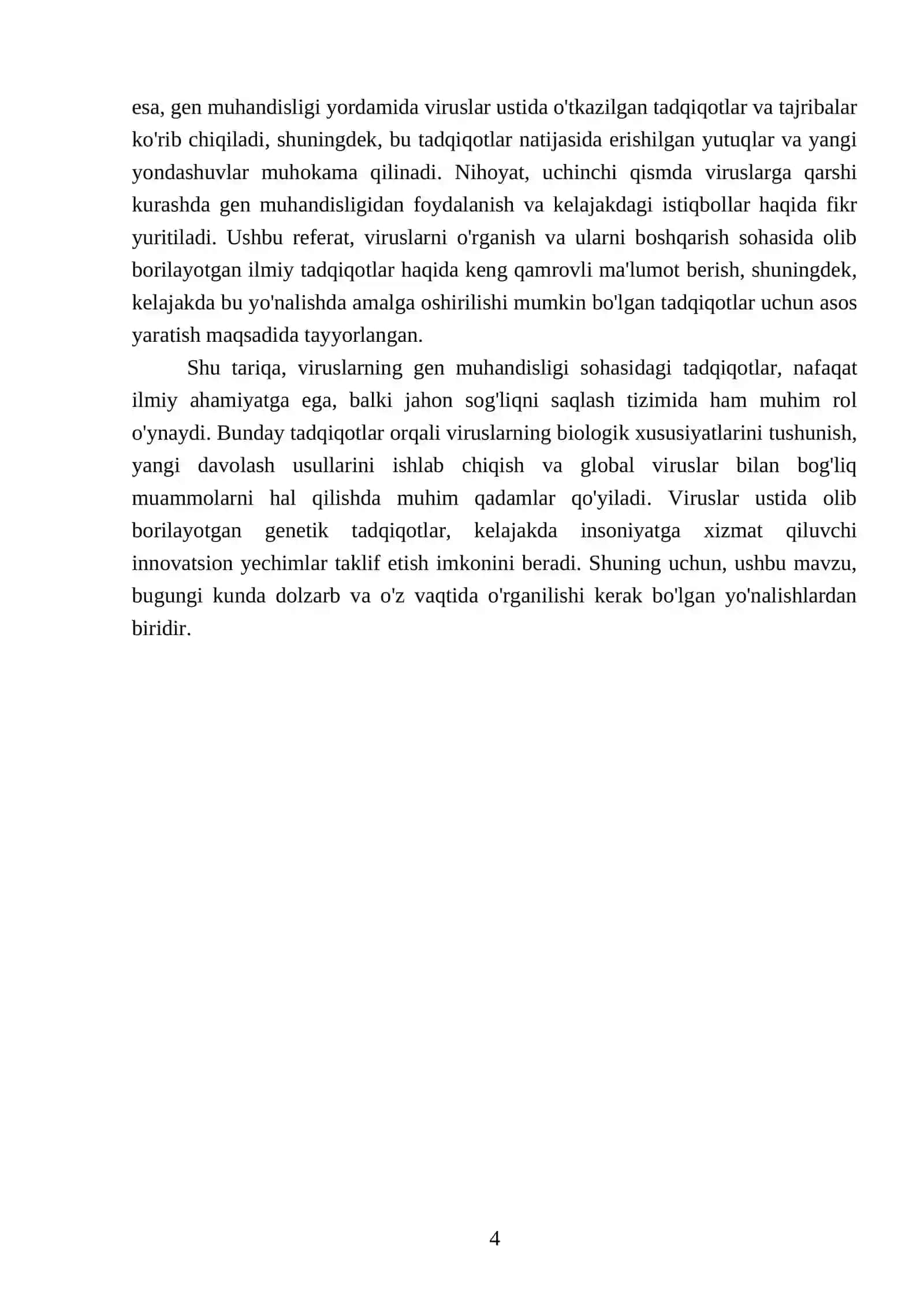 Vıruslarnı gen muhandıslıgıda örganısh va ushbu yönalıshda erıshılgan yutuqlarnı tahlil qılısh 4