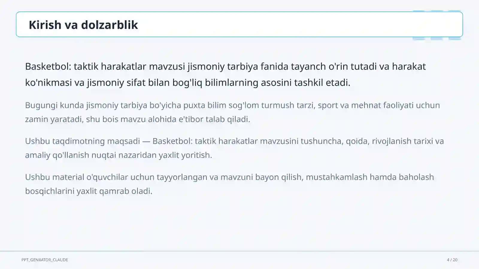 Basketbol: taktik harakatlar (8-sinf) 4