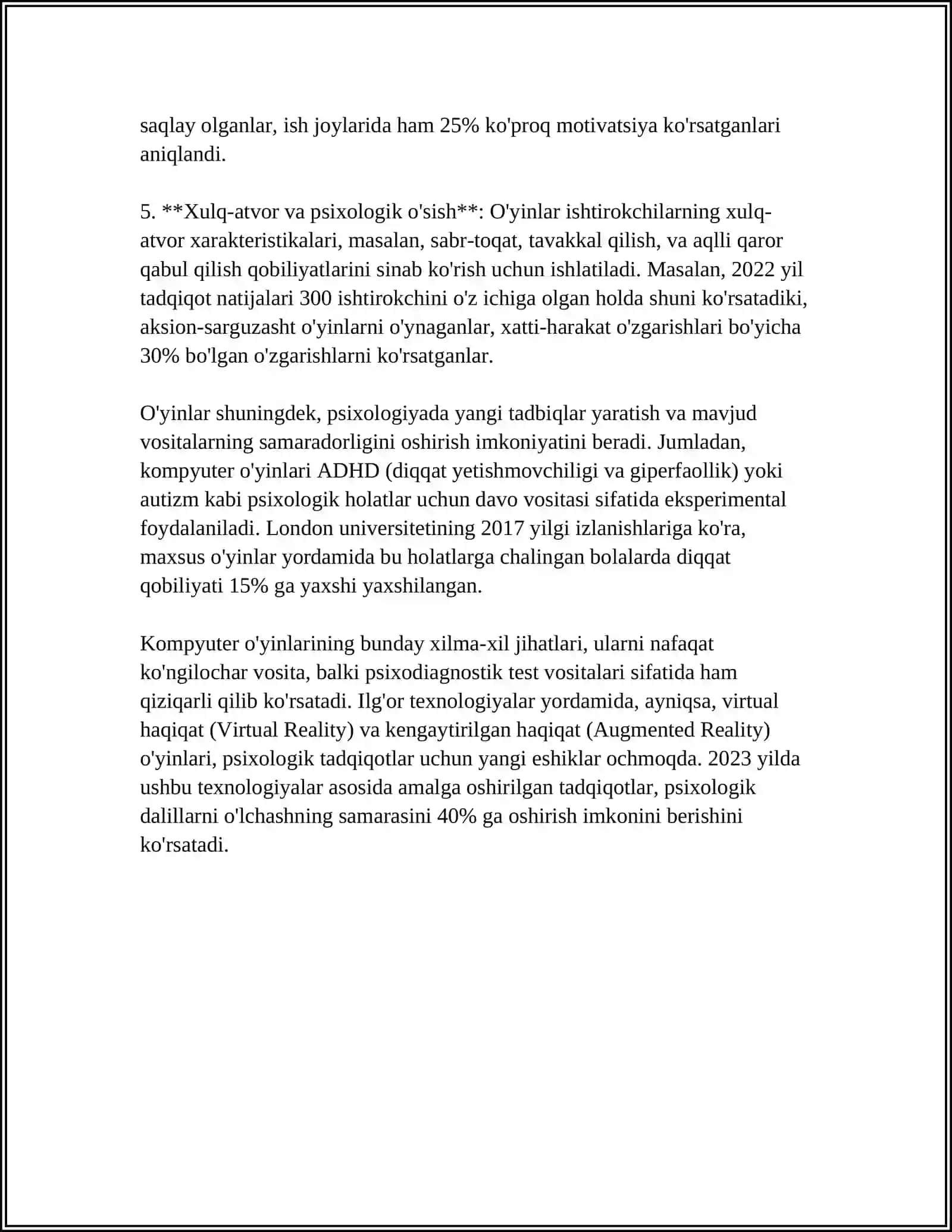 PSIXODIAGNOSTIKADA KOMPYUTER OʻYINLARI 4