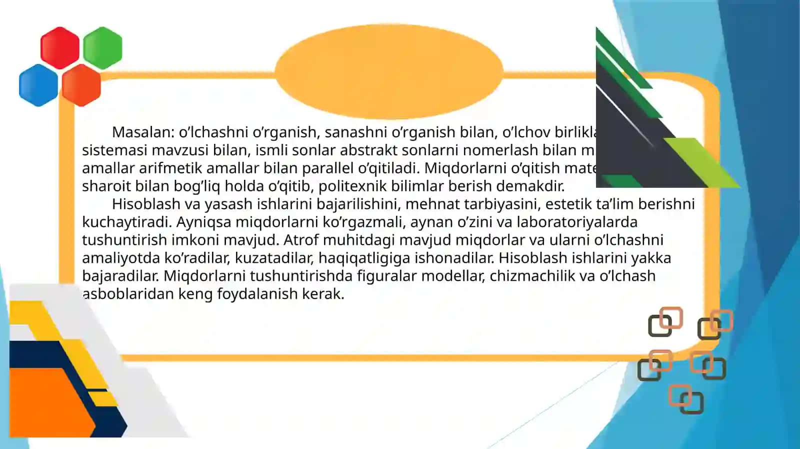 Miqdorlar va ularning birliklarini o‘rgatish metodikasi 4