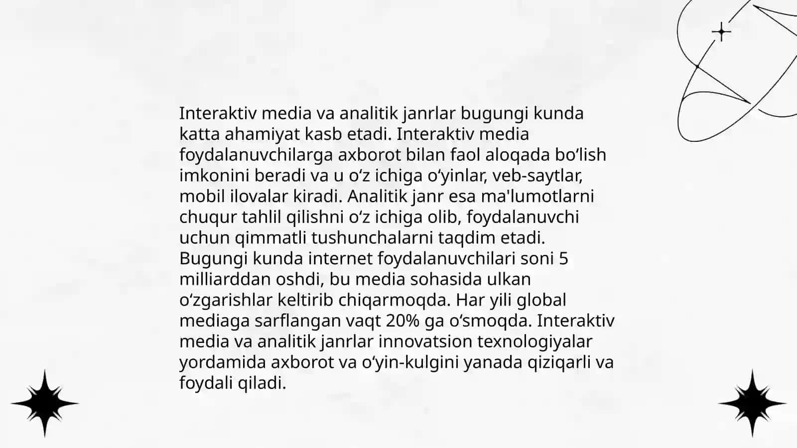 Multimedia texnologiyalarning analitik janrlarning rivojlanishga ta'siri 4
