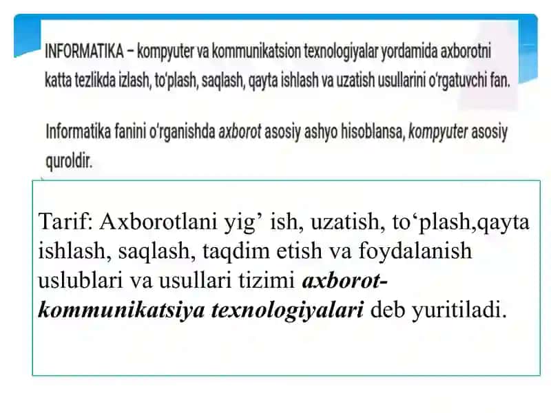 IQTISODIYOTDA AXBOROT-KOMMUNIKATSION TEXNALOGIYALAR VA TIZIMLAR FANIGA KIRISH 4