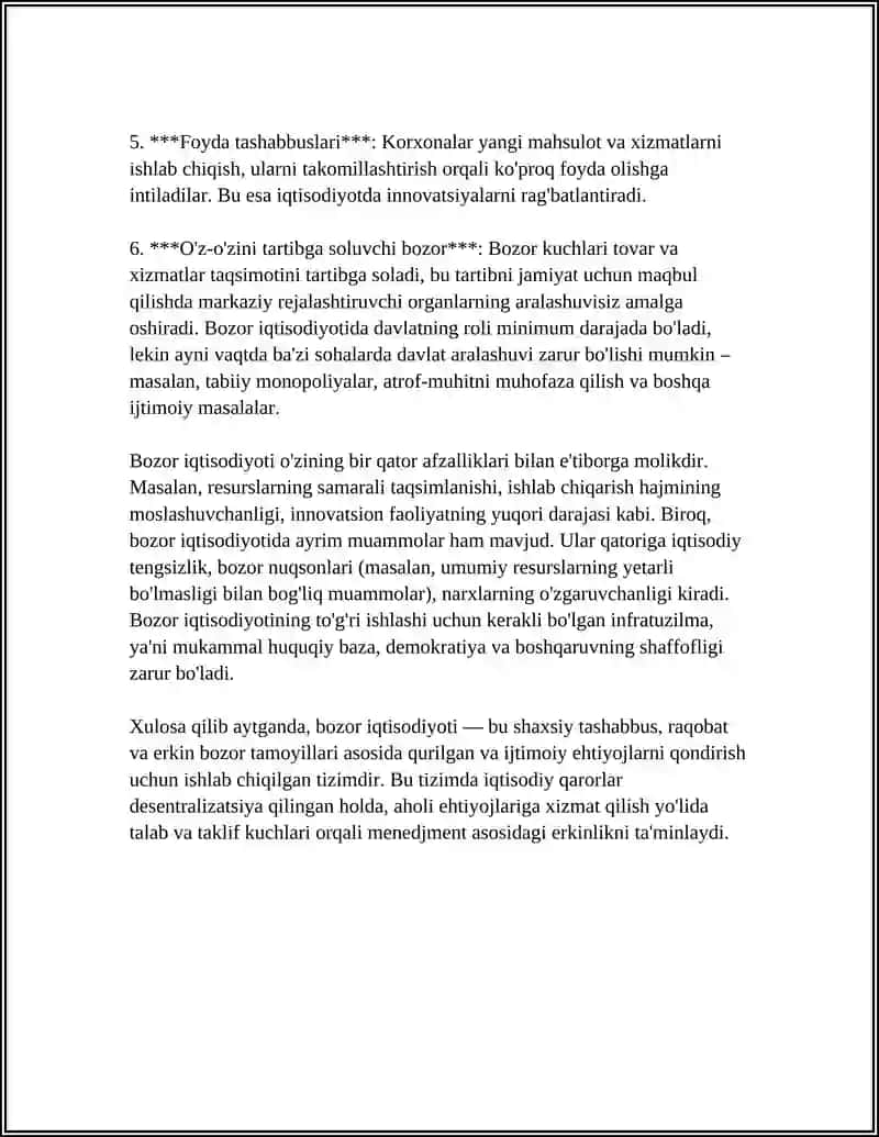 Bozor iqtisodiyoti va uning asosiy belgilari 4