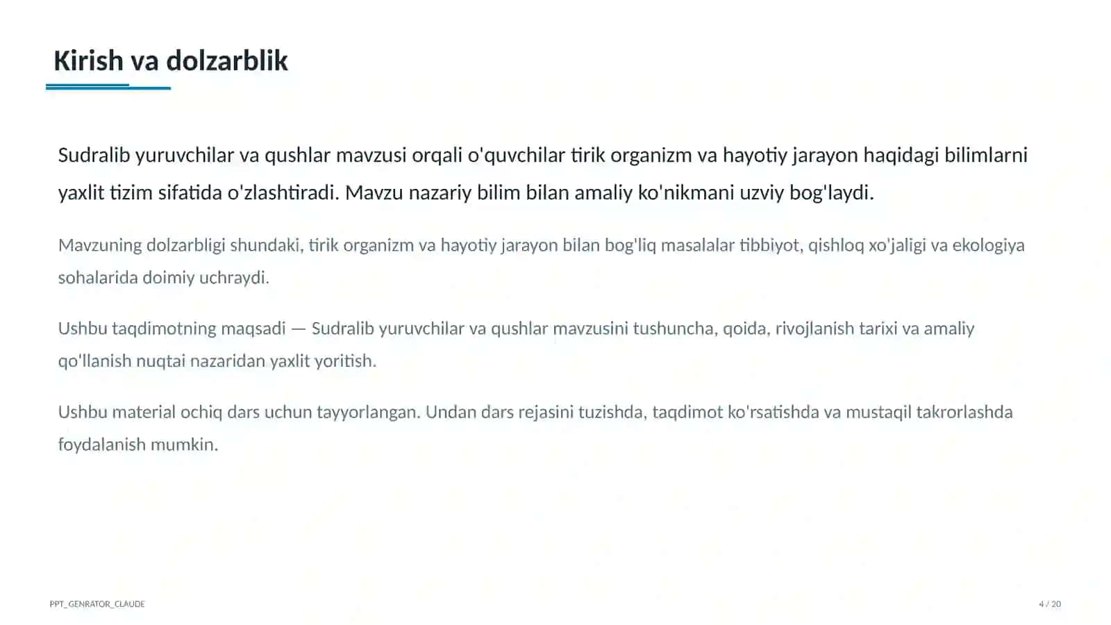 Sudralib yuruvchilar va qushlar (7-sinf) 4