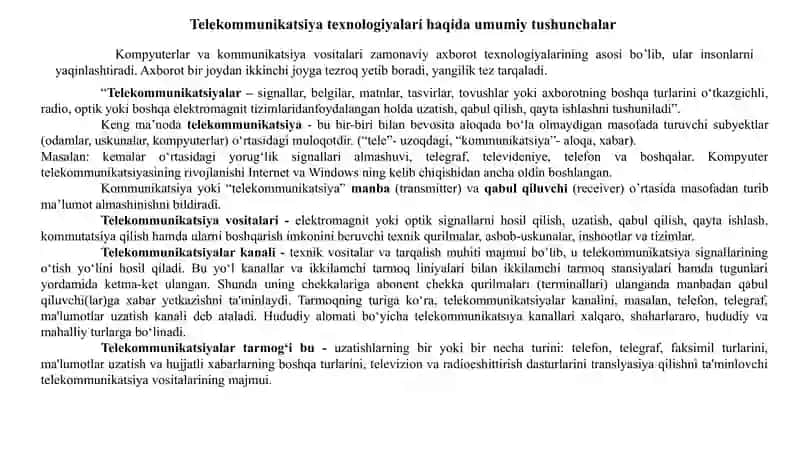 KOMPYUTER TELEKOMUNIKATSIYALARI 4