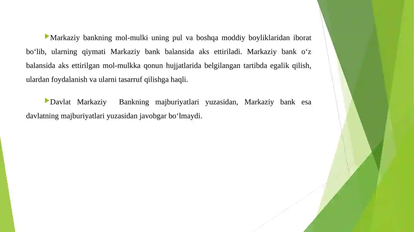 Markaziy (Davlat) bank faoliyatining huquqiy asoslari, kredit tashkilotlari faoliyatini davlat tomonidan tartibga solish 4