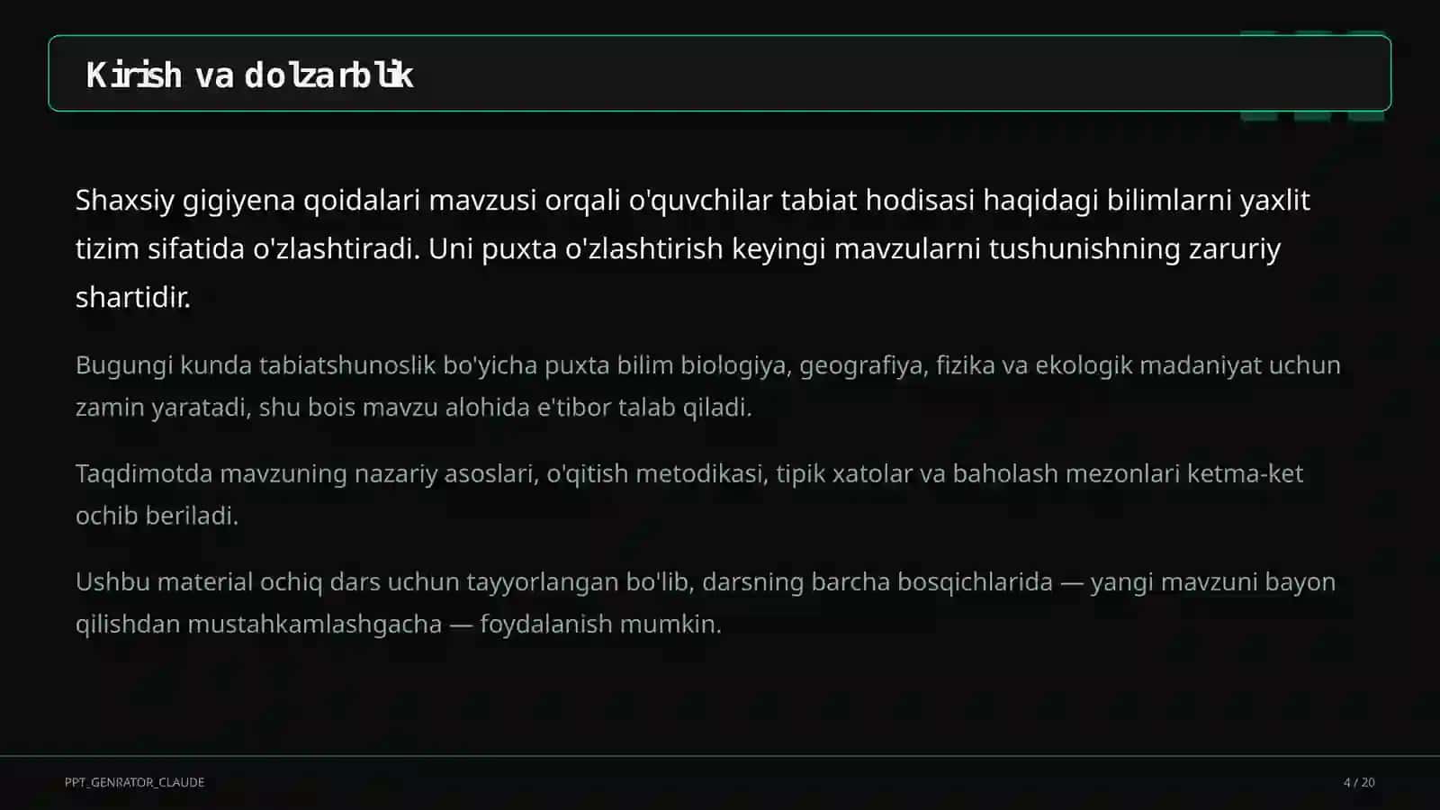 Shaxsiy gigiyena qoidalari (1-sinf) 4