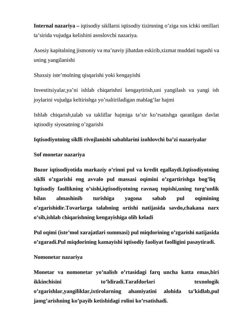 IQTISODIY RIVOJLANISHNING SIKLI VA IQTISODIY SIKL 4