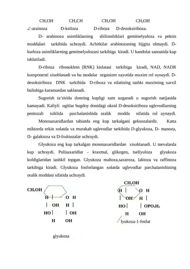 Uglevodlar. Monosaxarid va polisaxaridlar 4
