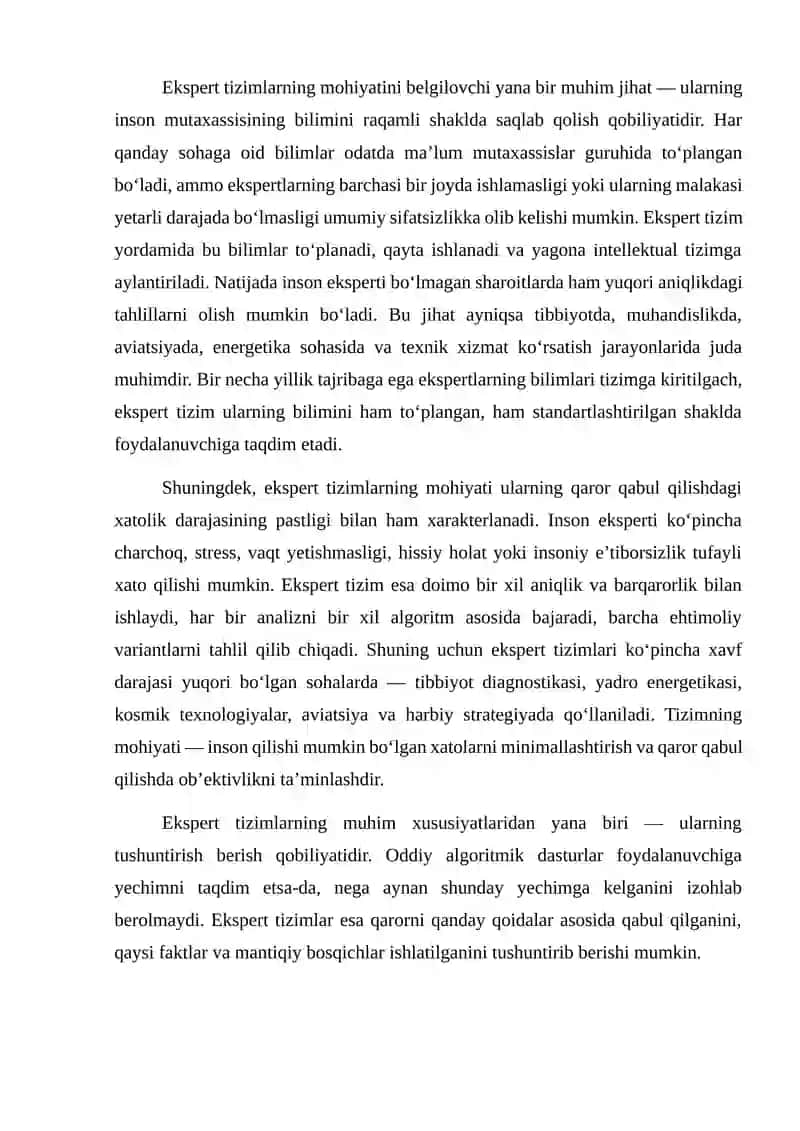 Ekspert tizimlarining turlari va vazifalari 4