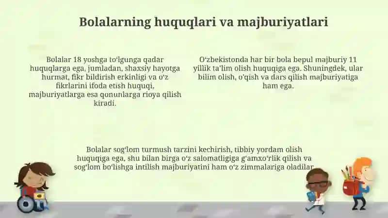 Ota-ona, Bolalarni Shaxsiy Huquq va Majburiyatlar 4