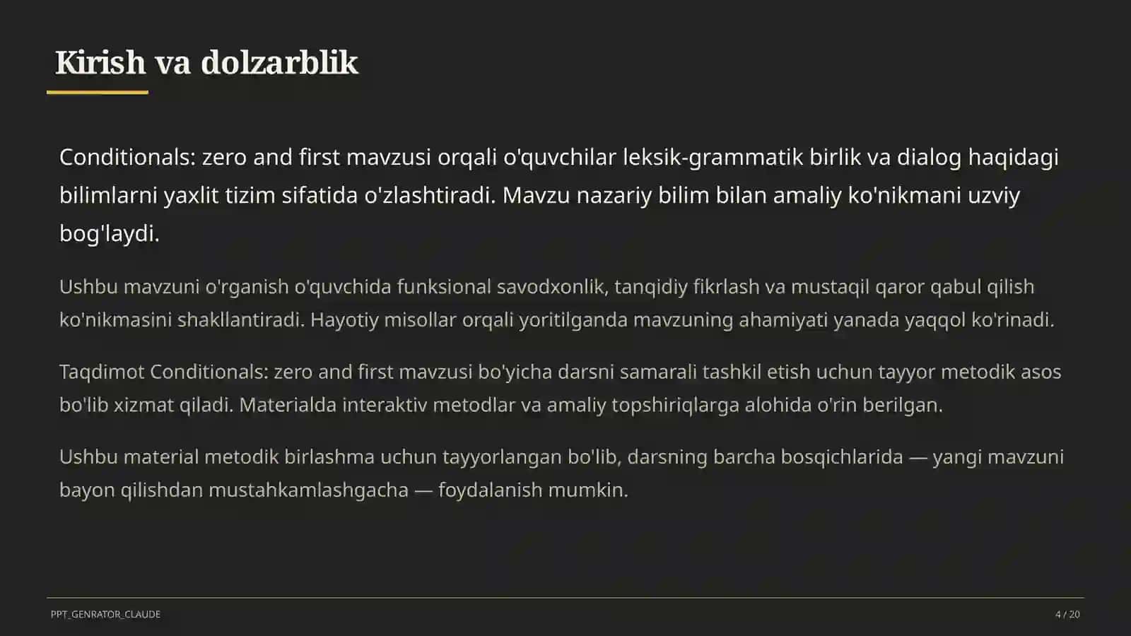 Conditionals: zero and first (8-sinf) 4