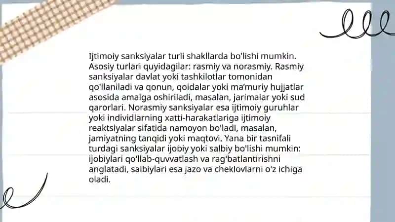 shaxs ijtimoiy ta'sirlar maxsuli sifatida ijtimoiy normalar,sanksiyalar,rollar 4