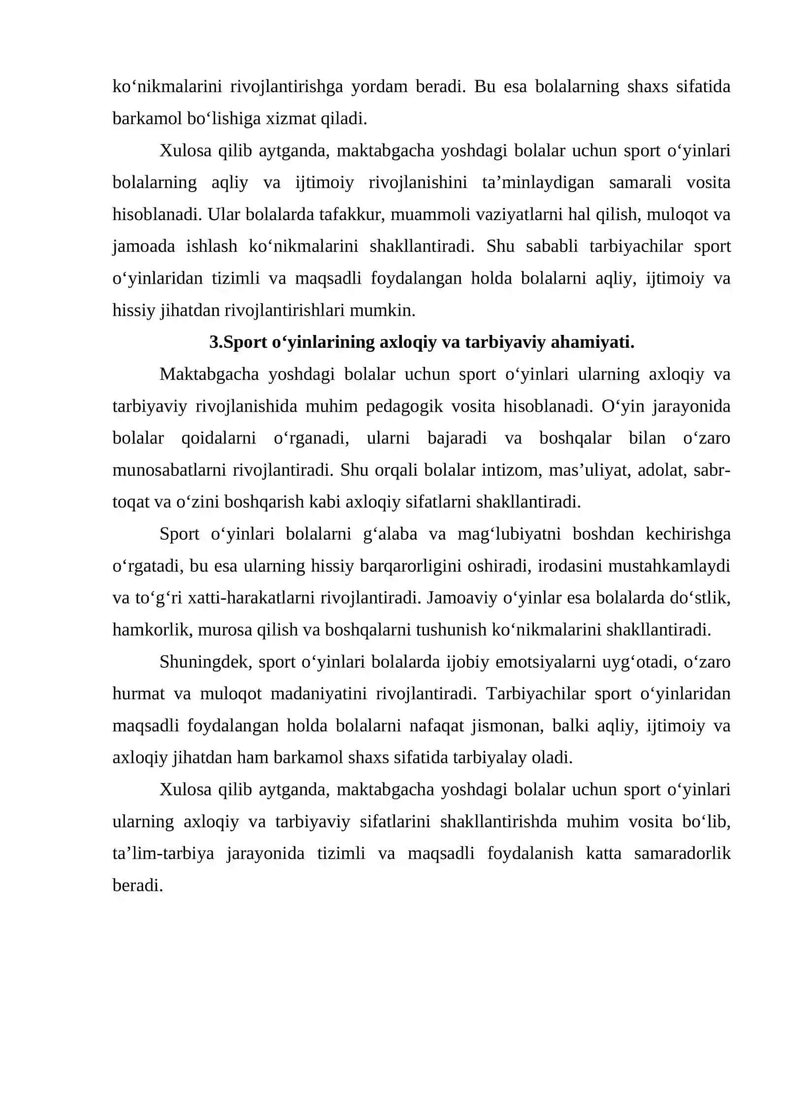 Maktabgacha yoshdagi bolalar uchun sport o‘yinlari 4