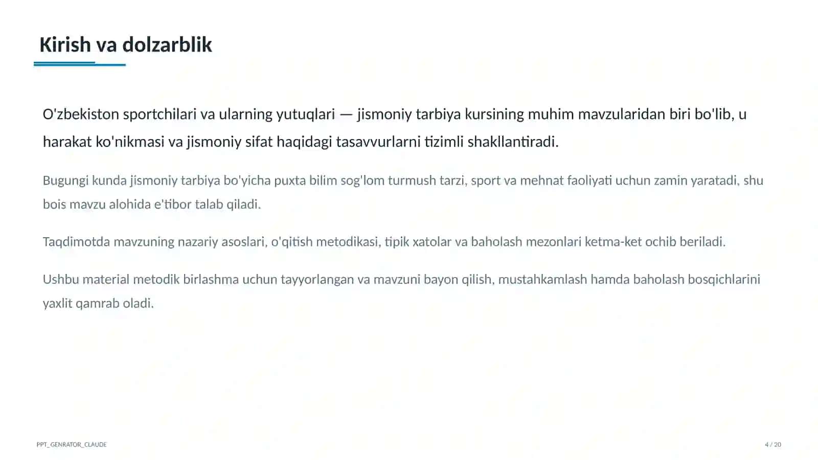 O'zbekiston sportchilari va ularning yutuqlari (11-sinf) 4