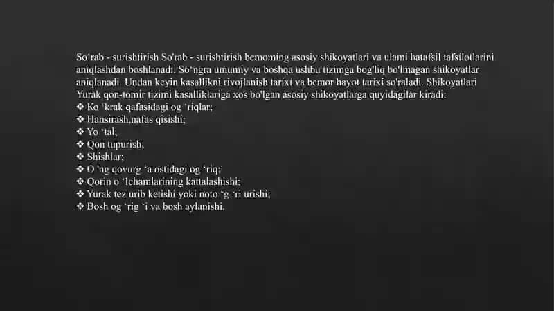 Yurak Qon Tomir Kasalliklarida Bemorlarni Tekshirish Usullari 4