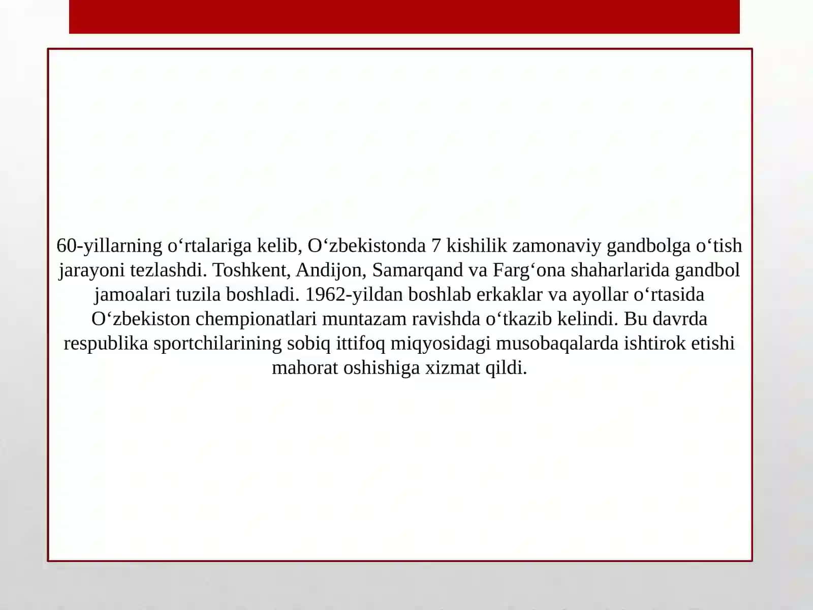 O'ZBEKISTONDA GANDBOLNING RIVOJLANISHI 4