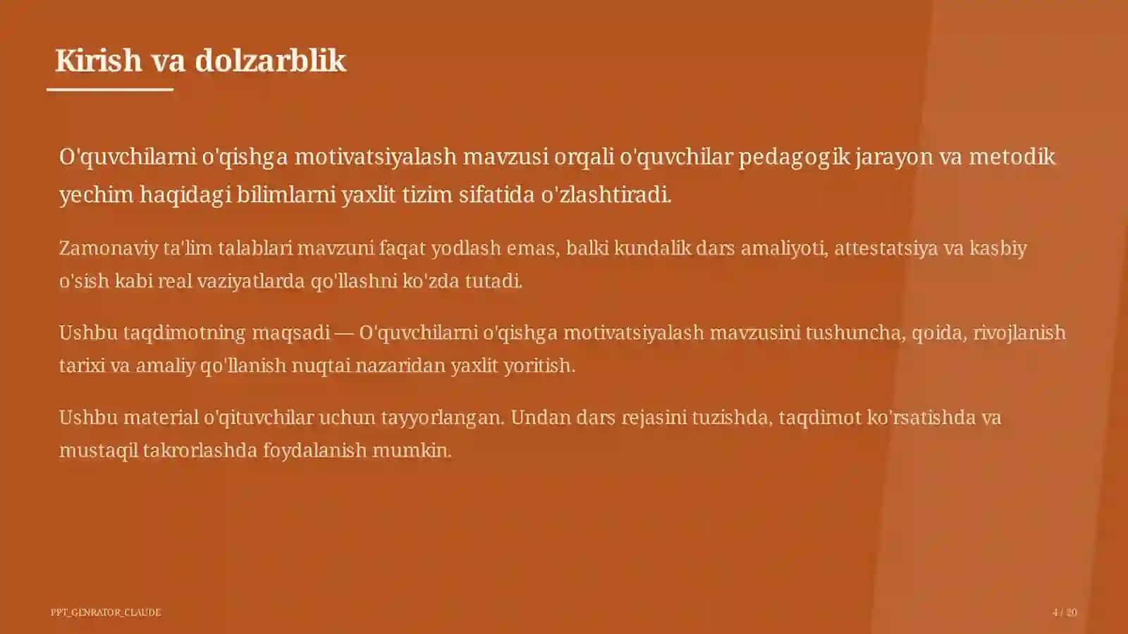 Dars rejasi 4
