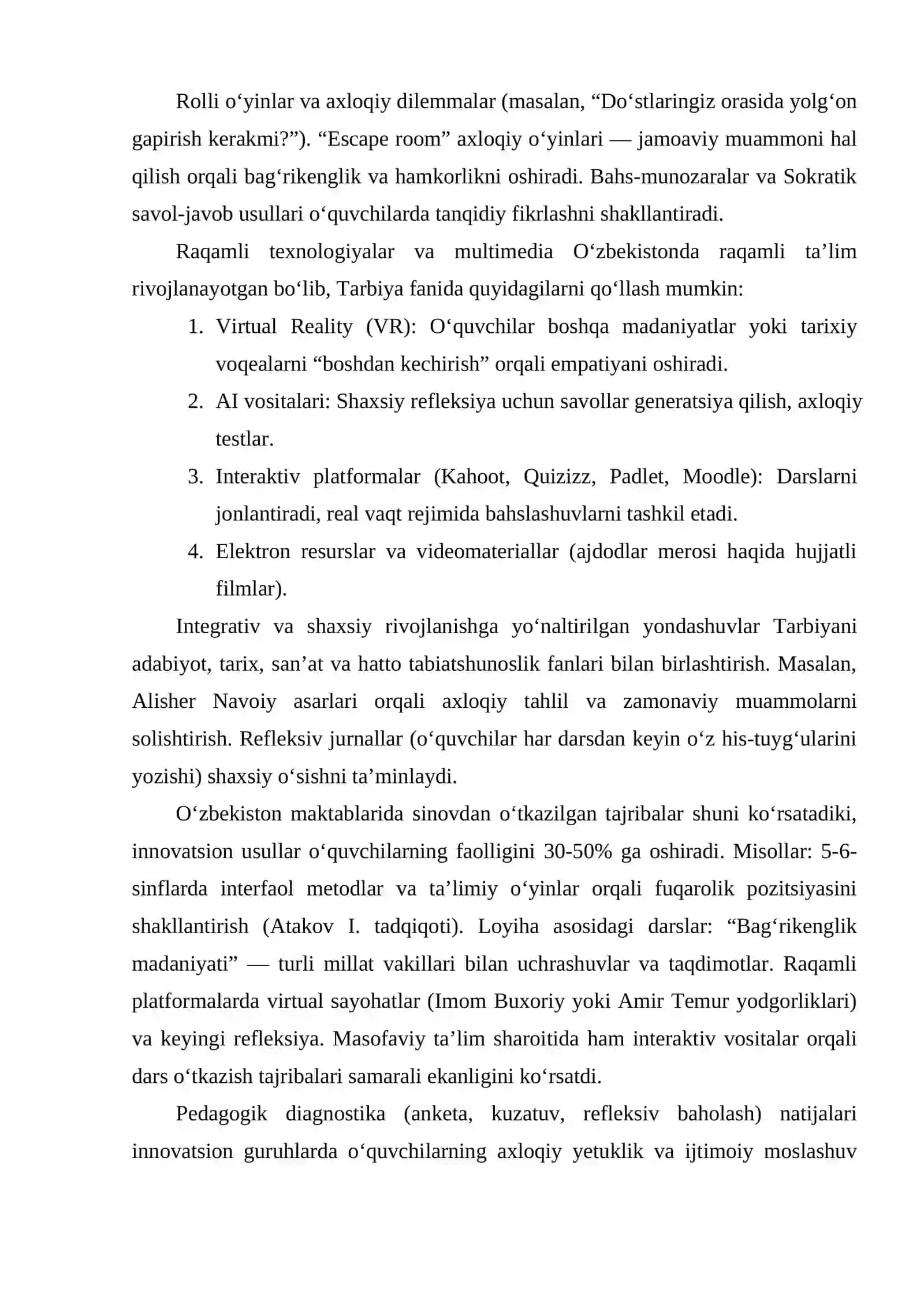 TARBIYA FANINI O'QITISHDA INNOVATSION YONDASHUV 4