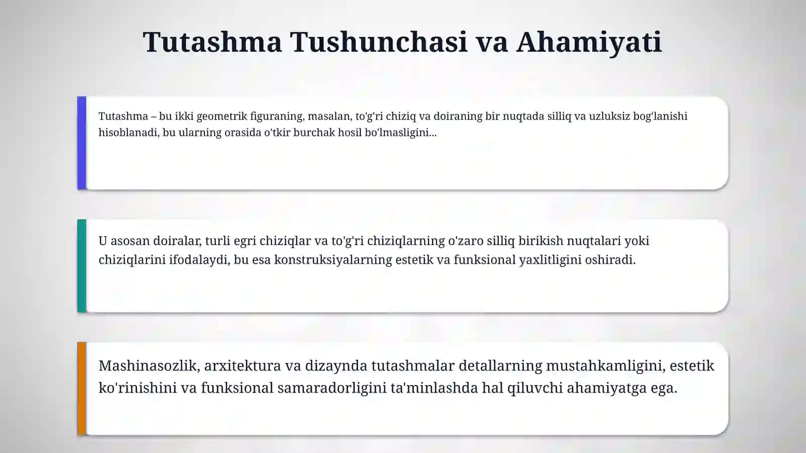 Tutashmalar. Lekalo egri chiziqlari. 4