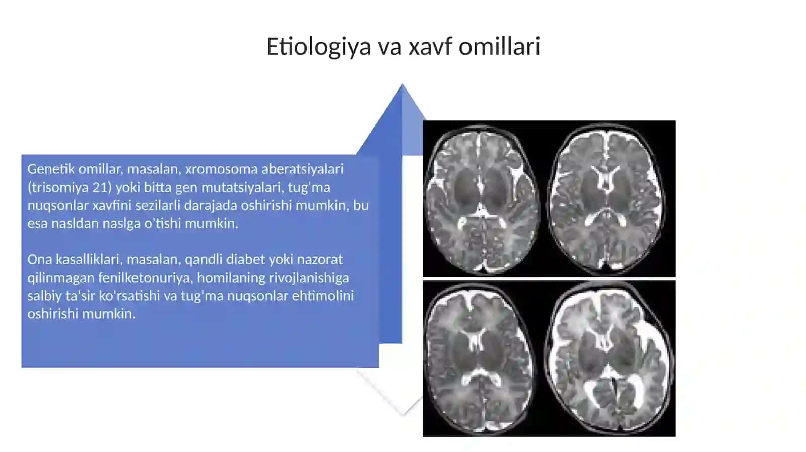 Tuĝma anomaliyalar. Chala tuĝilganlardagi buzulishlar 4