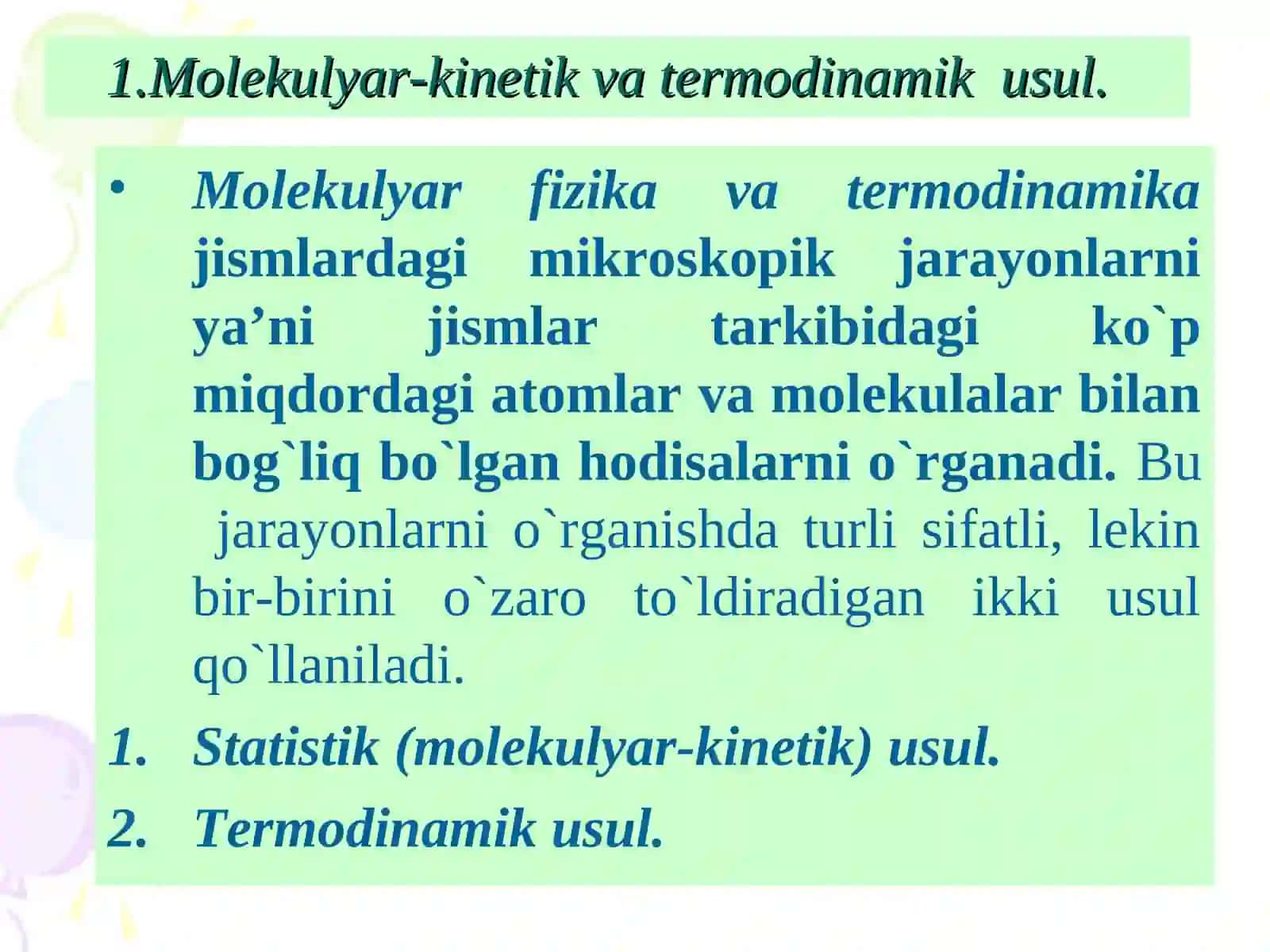 Molekulyar fizikaasoslari 4