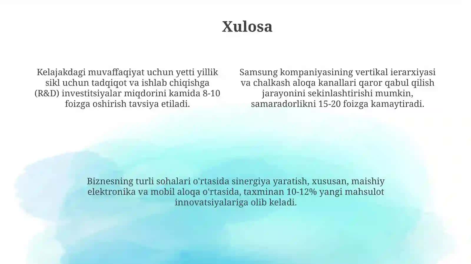 Samsung kompaniyasining boshqaruv tuzilmasi 4