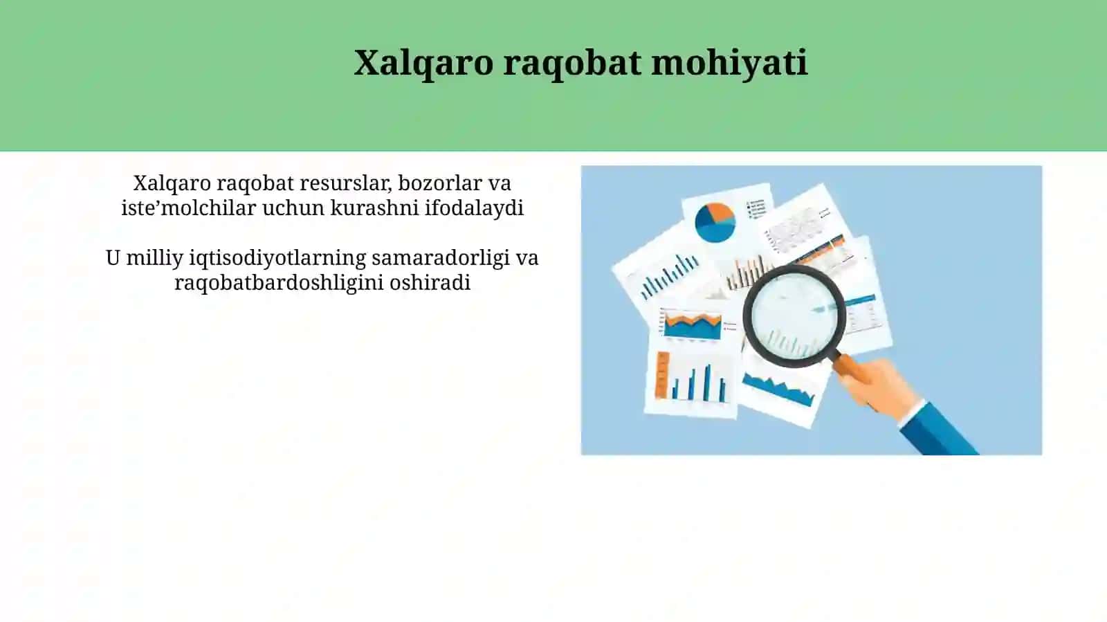 Xalqaro raqobat va uning zamonaviy sharoitda yuzaga chiqish xususiyatlari 4