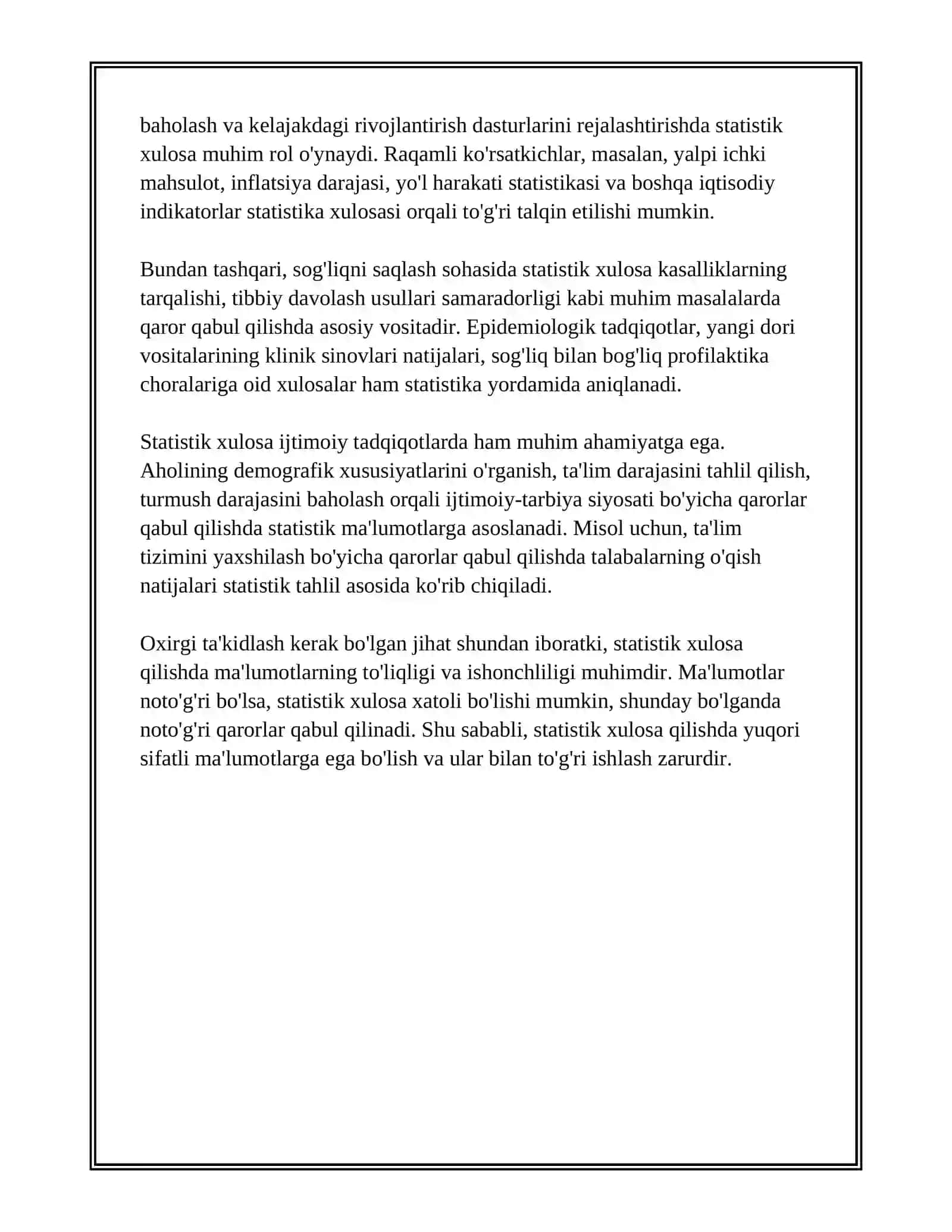 STATISKA XULOSA 4