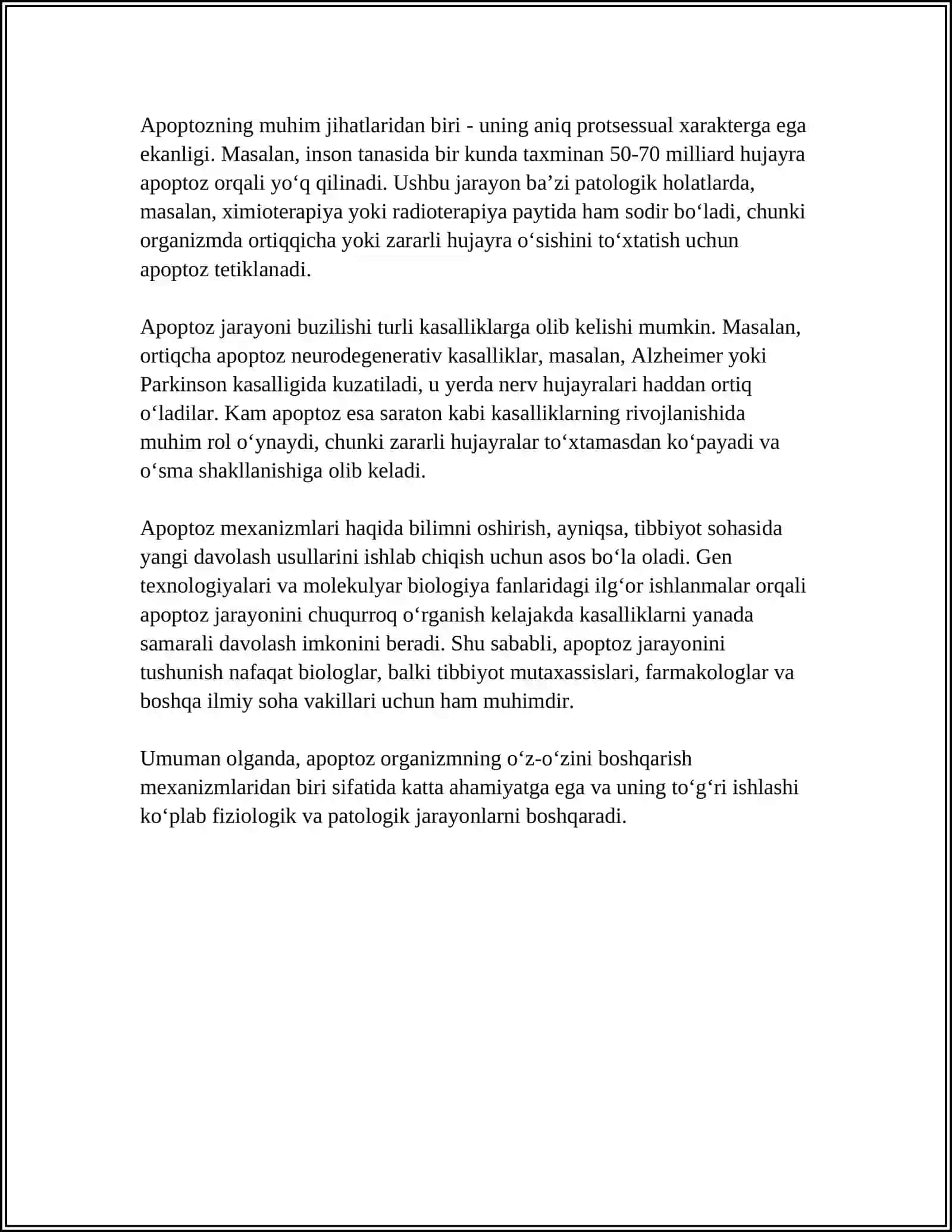 MUSTAQIL ISH Mavzu: APOPTOZ MEXANIZMLARI 4
