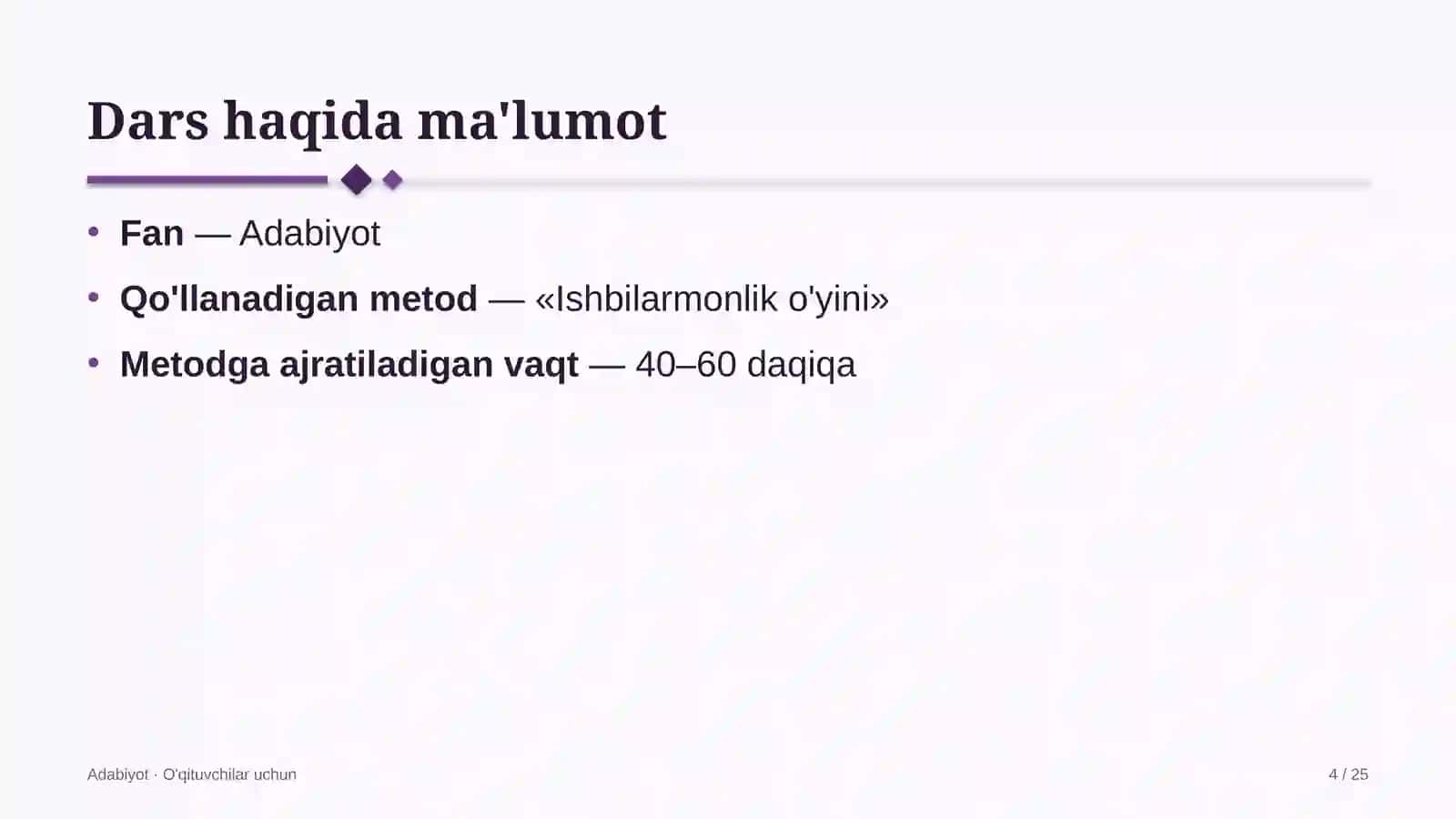 adabiyot darslarida ishbilarmonlik o'yini metodidan foydalanish 2840 4