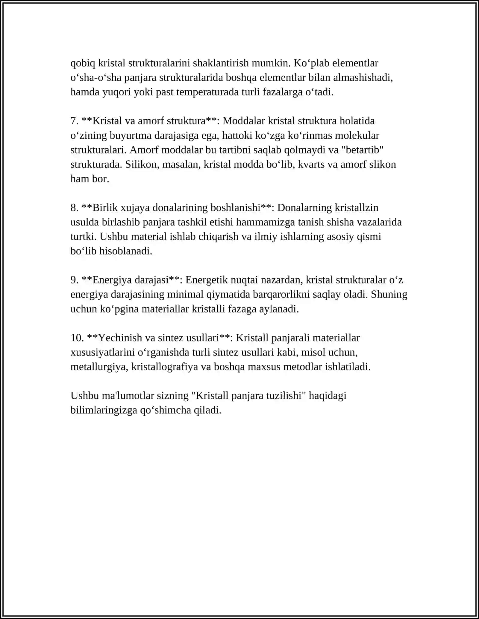 MATERIALLARNING KRISTALL TUZILISHI 4