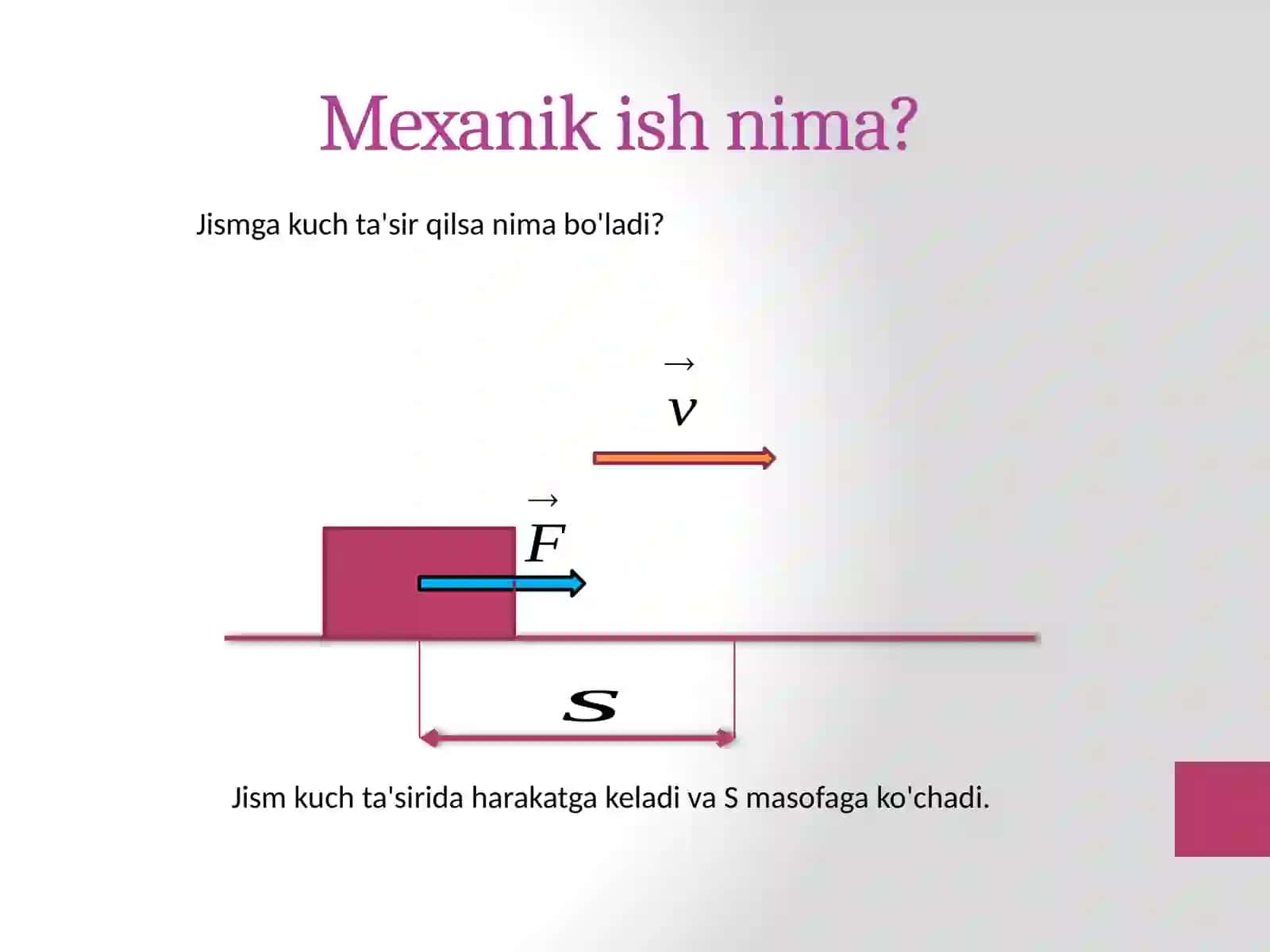Fizika - Mexanik ish va ish birliklari 4